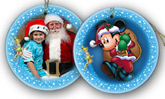 Two examples of Disney's PhotoPass seasonal plates