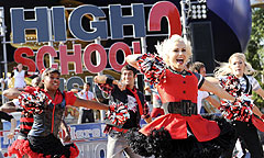 High School Musical 3: Senior Year - Right Here! Right Now! Pep rally setting of High School Musical with performers on stage