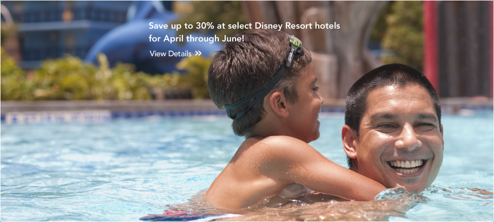 Save up to 30% at Select Disney Resort hotels for April through June!